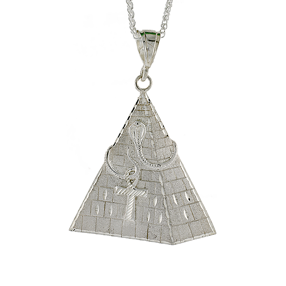 Sabrina Silver Sterling Silver Pyramid Pendant, 2 3/4 inch tall