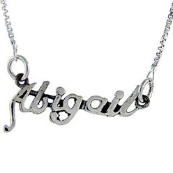 Sabrina Silver Sterling Silver Name Necklace Abigail 3/8 Inch, 17 Inches Long