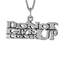 Sabrina Silver Sterling Silver DO NOT GIVE UP, LOOK UP Word Necklace on an 18 inch Box Chain