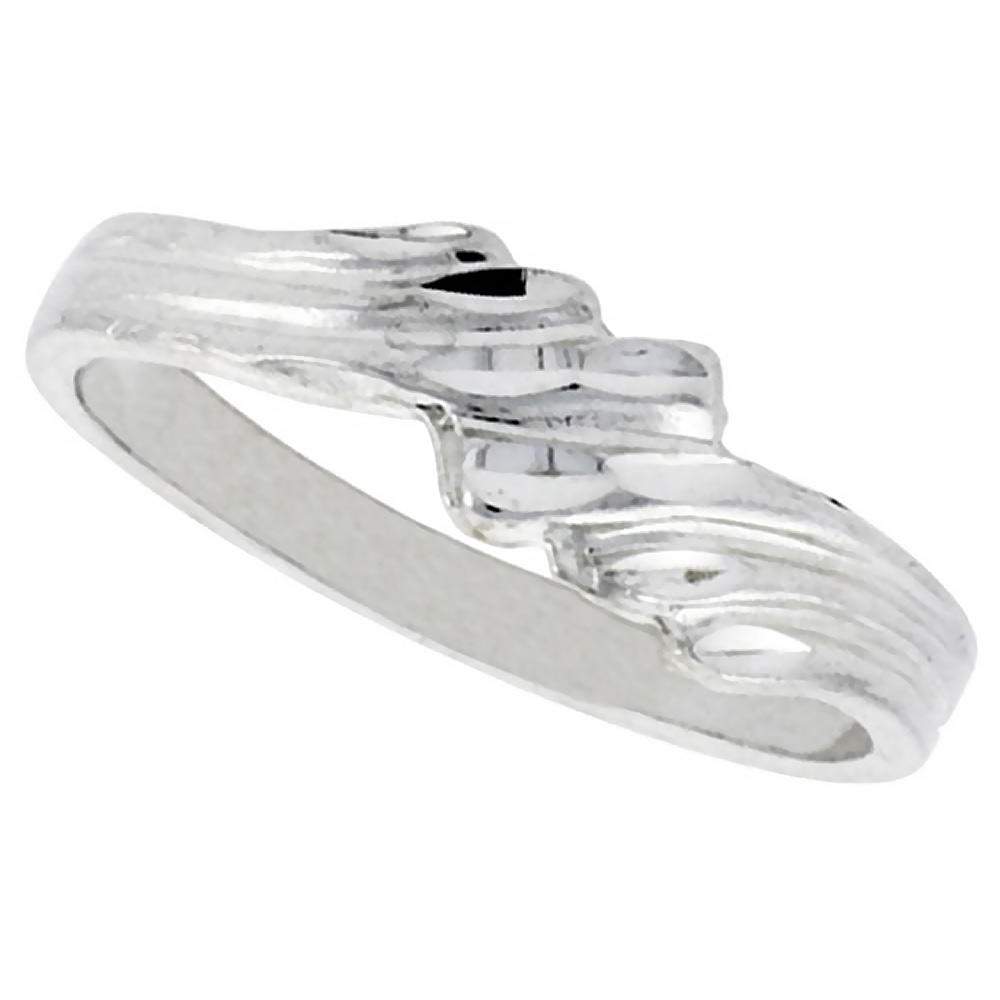 Sabrina Silver Sterling Silver Freeform Ring Polished finish 3/16 inch wide, sizes 6 - 9