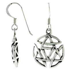 Sabrina Silver Sterling Silver Star of David Celtic Earrings, 3/4 inch long