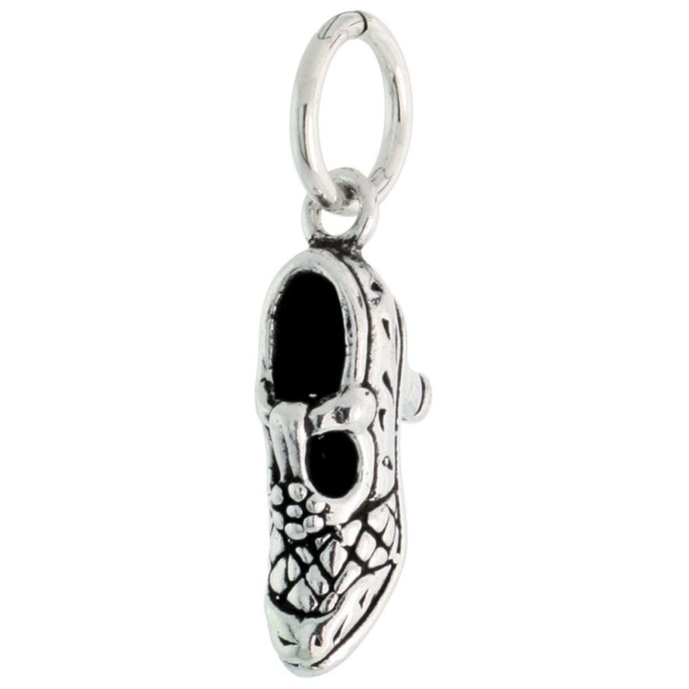 Sabrina Silver Sterling Silver Heeled Shoe Charm, 3/4 inch wide