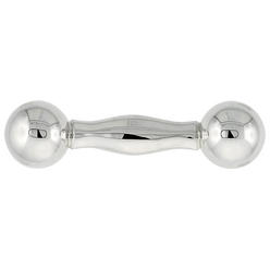 Sabrina Silver Sterling Silver Barbell Chiming Baby Rattle, 3 inches long