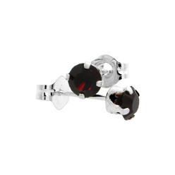 Sabrina Silver Sterling Silver 4mm Round Garnet Color Crystal Stud Earrings January Birthstones with Swarovski Crystals 1/2 ct total