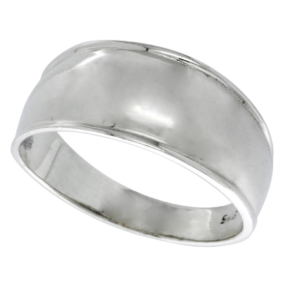 Sabrina Silver Sterling Silver Dome Cigar Band Ring 5/16 inch wide, sizes 5 - 13