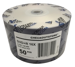 CheckOutStore 100 CheckOutStore 16X DVD+R 4.7GB Silver Inkjet Hub Printable (Shrink Wrap)