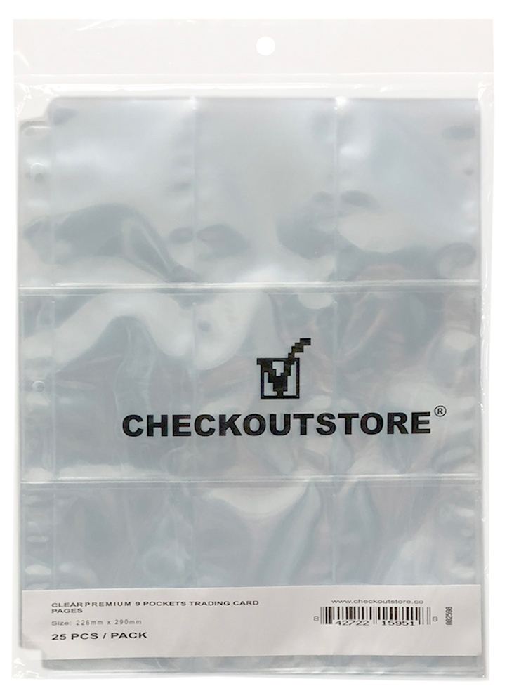 CheckOutStore 25 Clear 9 Pocket Trading Card Page Protectors