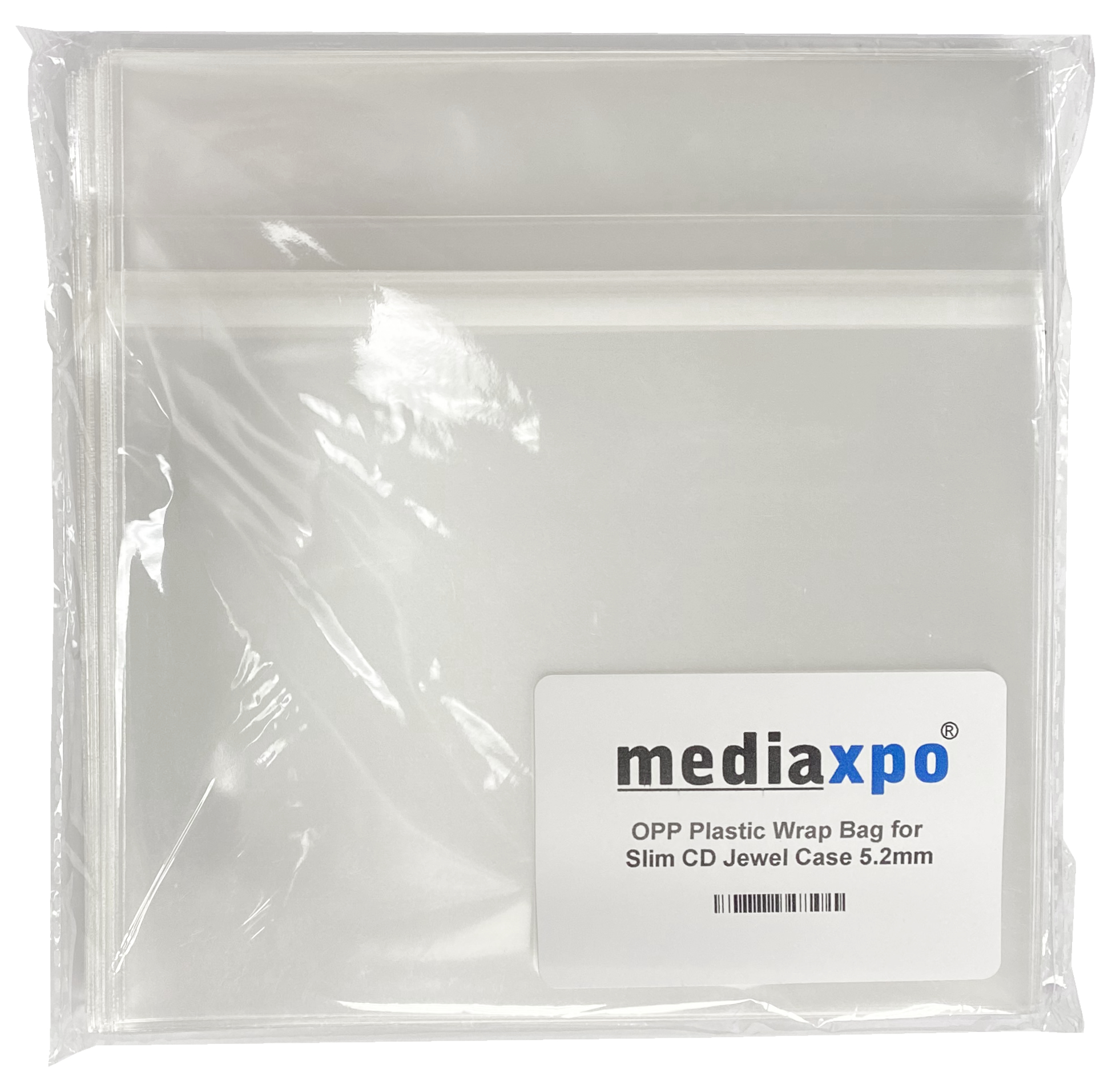 Generic 2,000 OPP Plastic Wrap Bag for Slim CD Jewel Case 5.2mm