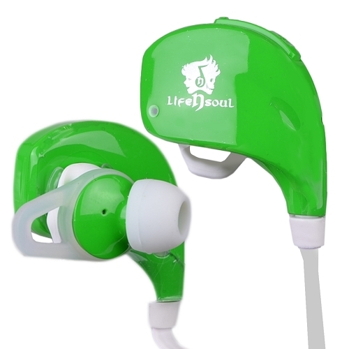Life N Soul B106-G Bluetooth Wireless Rechargeable Sweatproof Sports Earphones, Green