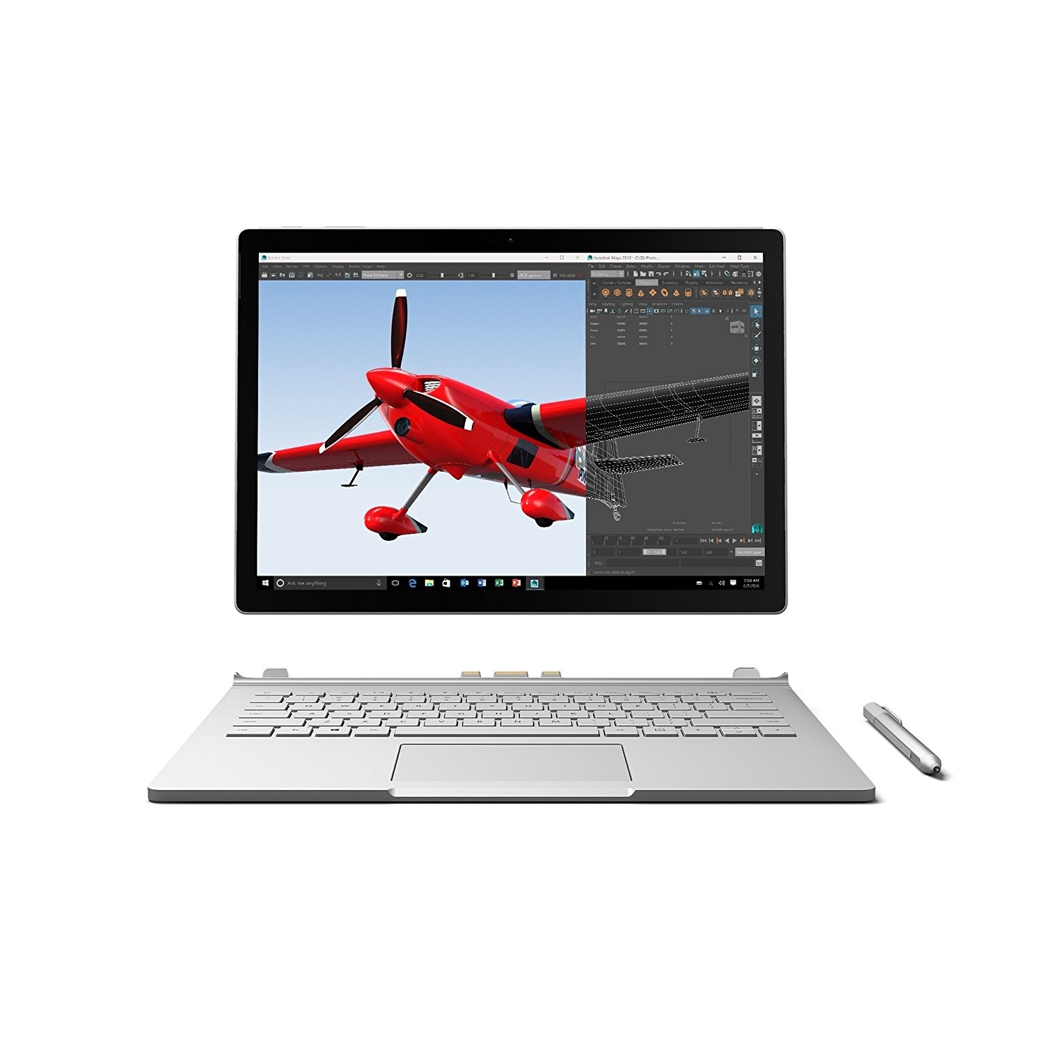 Microsoft Refurbished Microsoft Surface Book 256GB Intel Core i7-6600U X2 2.6GHz 13.5", Silver (Certified Refurbished)