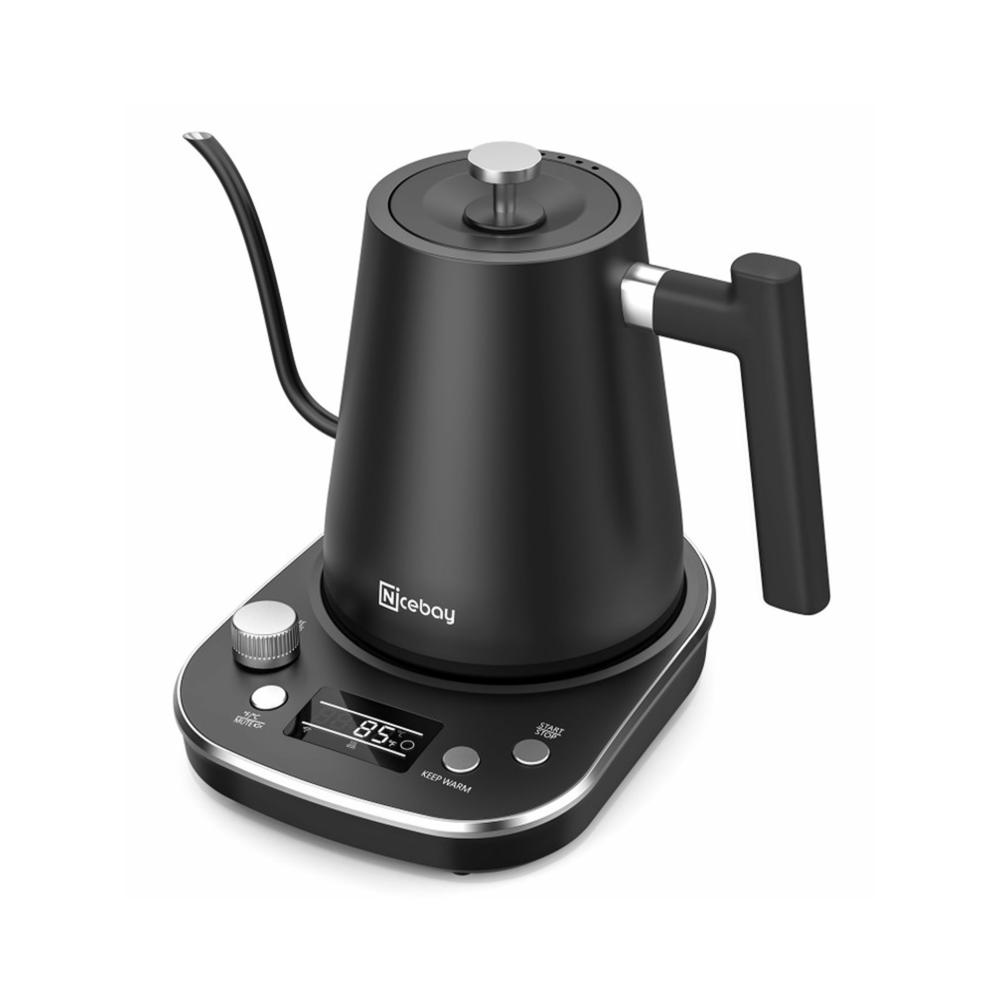 Nicebay Electric Gooseneck Kettle with Heating Base and Automatic Shutoff
