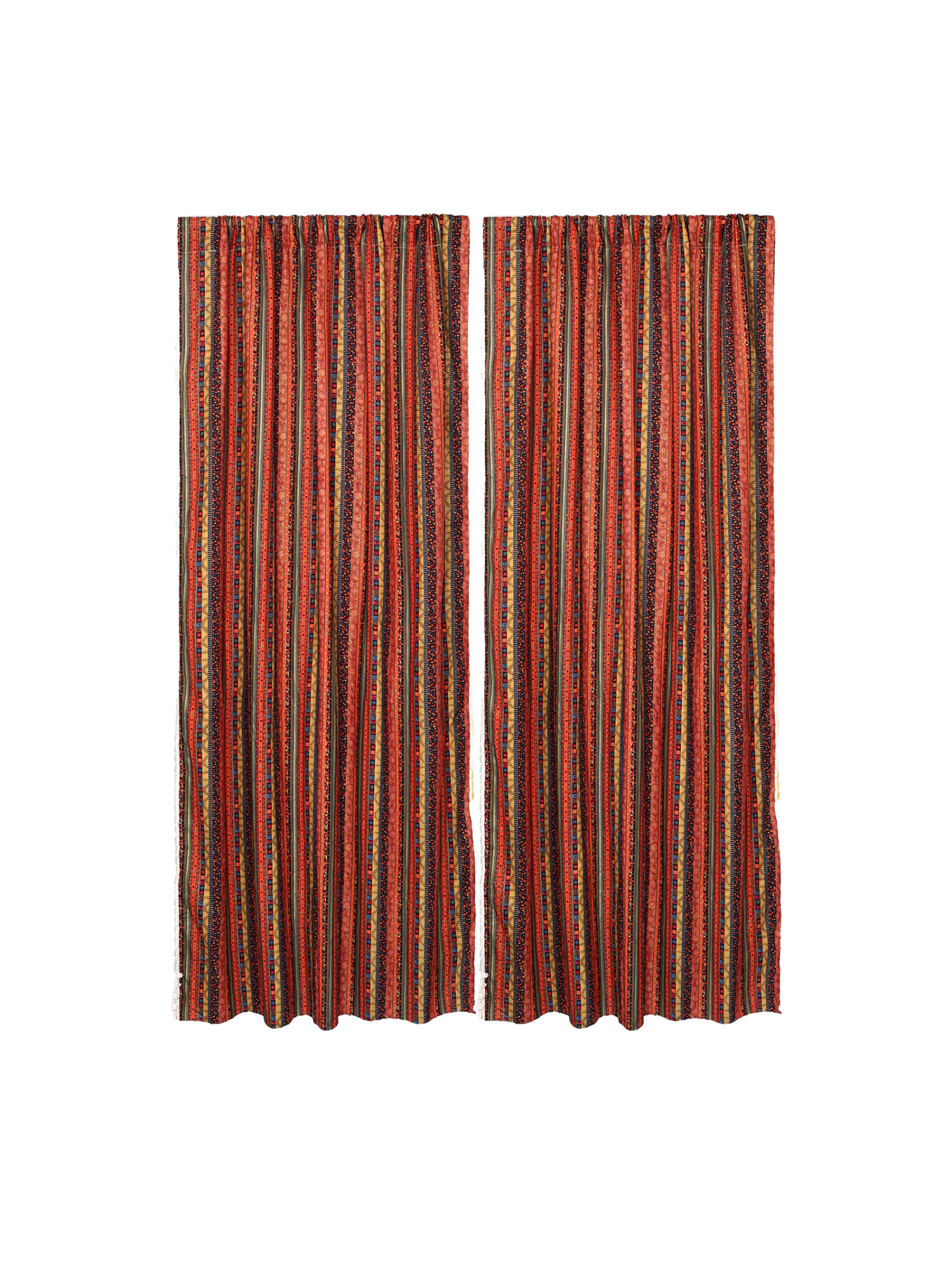 ZHH 52 x 63 Inch 2 Panels Colorful Striped Bohemian Curtains for Bathroom, Kitchen, Living Room, Bedroom