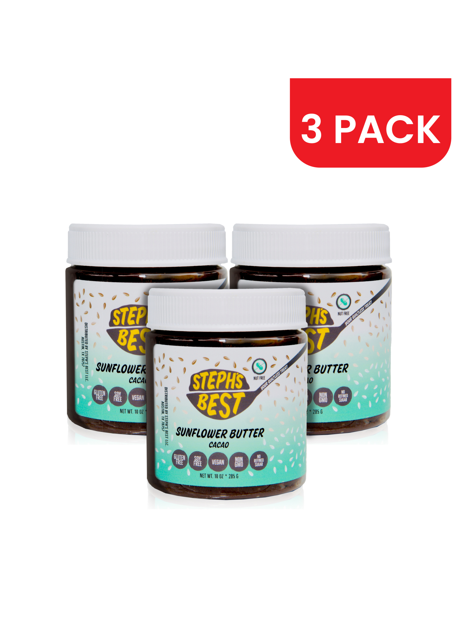Steph's Best Steph’s Best Vegan Cacao Sunflower Seed Butter, 3 Pack