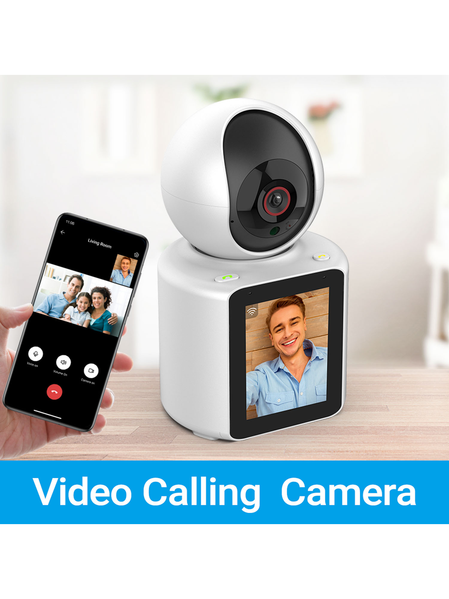 Amuqkark Two-Way Video Call Camera, 2.8-Inch HD Display And Two-Way Video Call Function, Tracking Of Body Movement, Alarm Push
