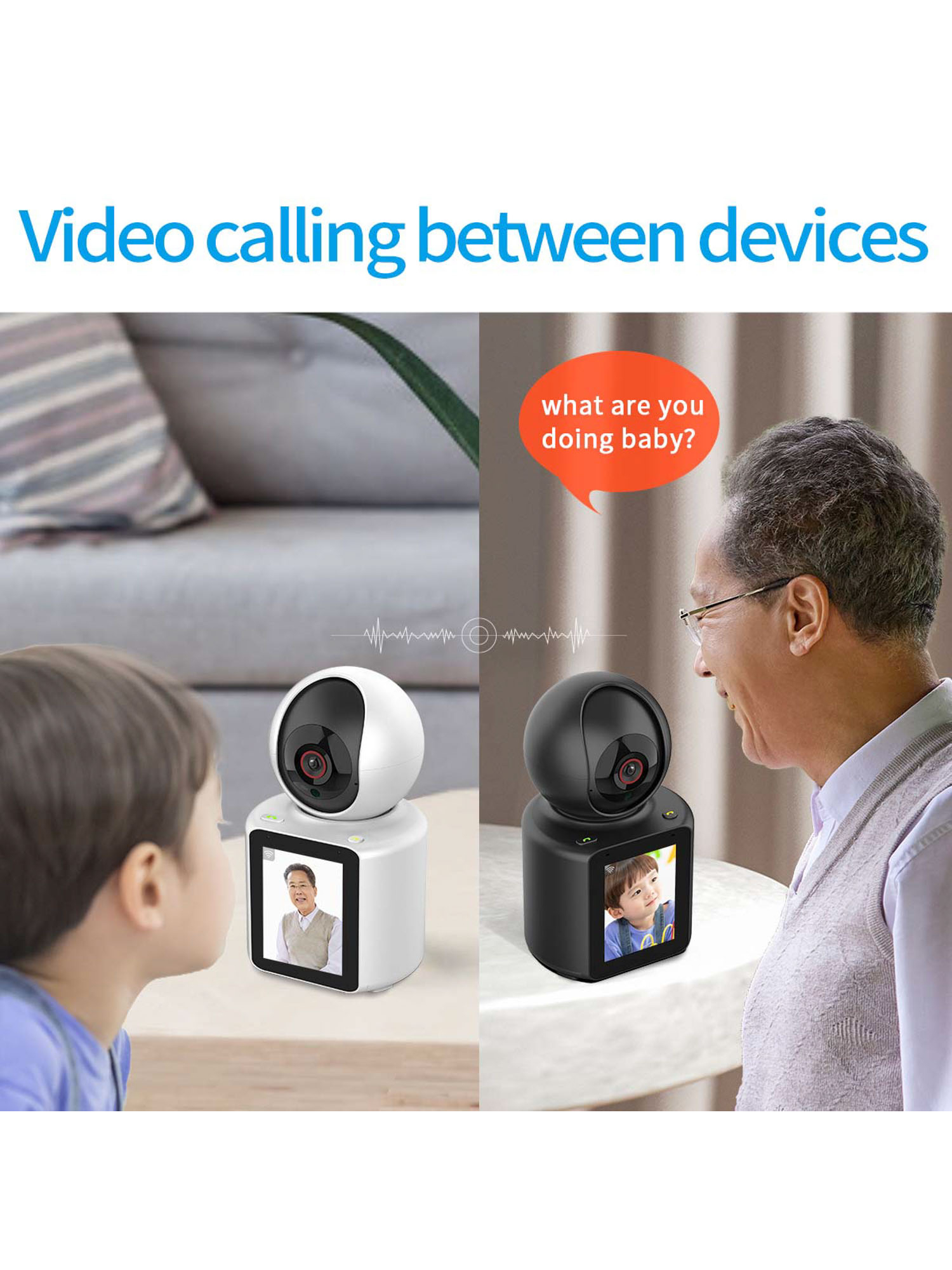 Amuqkark Two-Way Video Call Camera, 2.8-Inch HD Display And Two-Way Video Call Function, Tracking Of Body Movement, Alarm Push