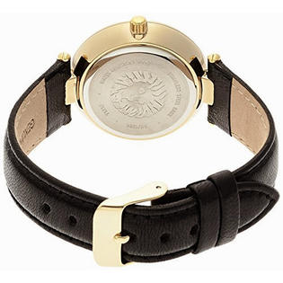 Anne Klein Women S Black Gold Tone Leather Band 30m Dress Watch Ak1064bkbk