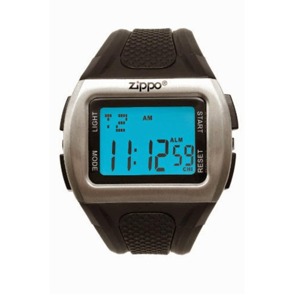 Zippo Contemporary Digital Sports Watch with Black Polyurethane Strap