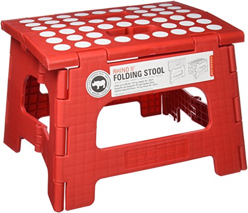 Kikkerland Design Rhino Ii Collapsible Step Stool Red Zz12 R