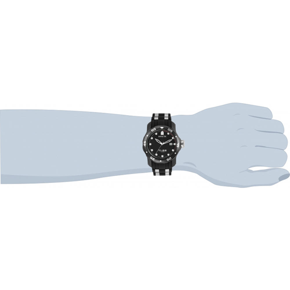 Invicta Men's TI-22 Automatic 100m Silicone Strap Titanium Black Watch 23557