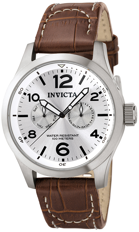 Invicta Men's I-Force Chronograph 100m Stainless Steel Brown Leather Watch 0765
