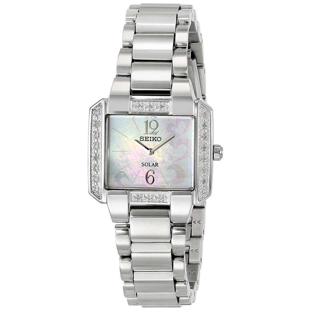 Seiko Women's Tressia Solar Diamonds Stainless Steel Watch SUP211
