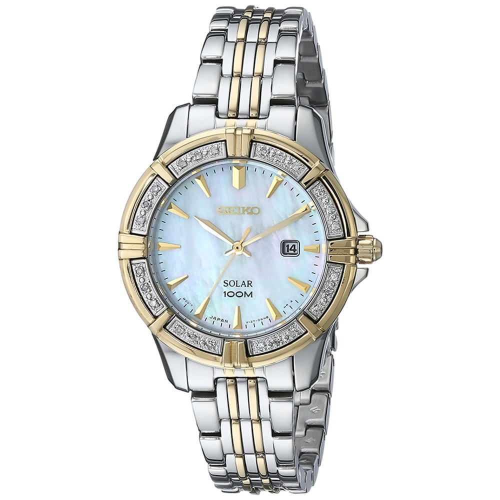 Seiko Women's SUT072 Diamond-Accented Two-Tone Stainless Steel Solar Watch
