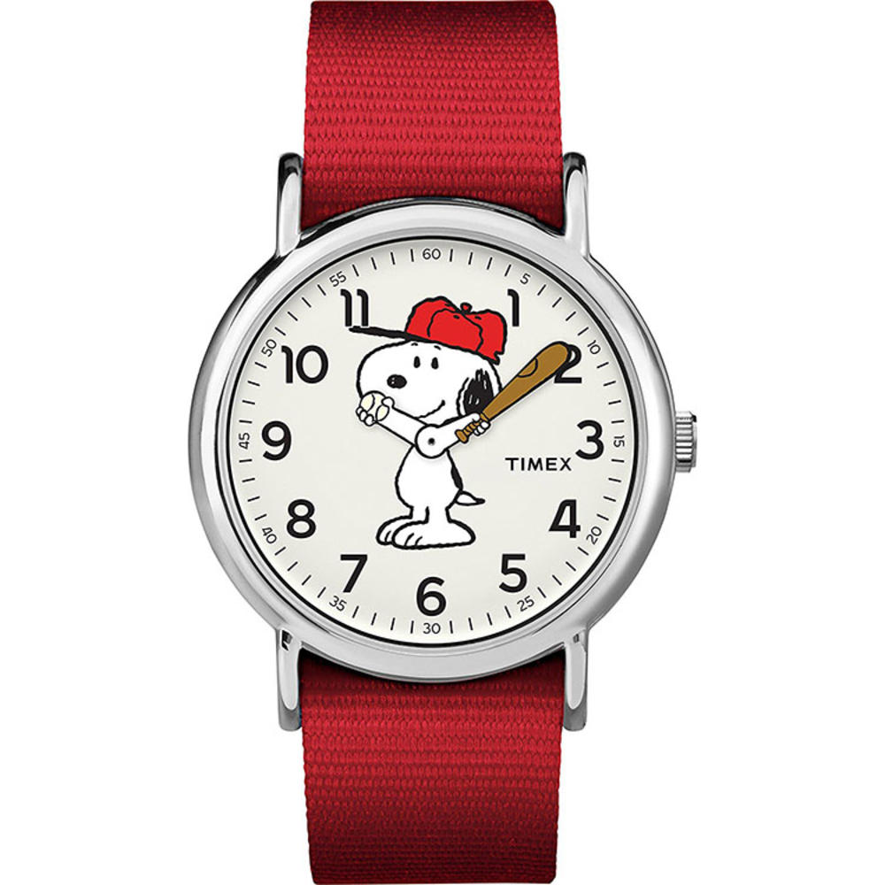 Timex Unisex Weekender Peanuts Snoopy Silver Tone Brass Watch TW2R41400