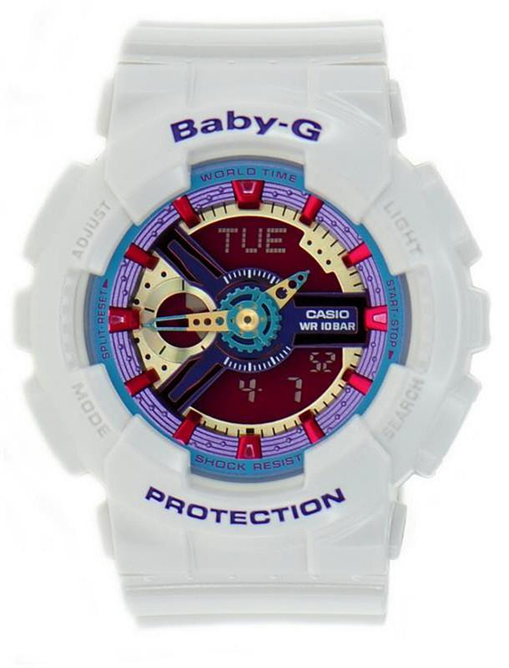 Casio Baby-G Analog-Digital Quartz 100m White Resin Watch BA112-7A