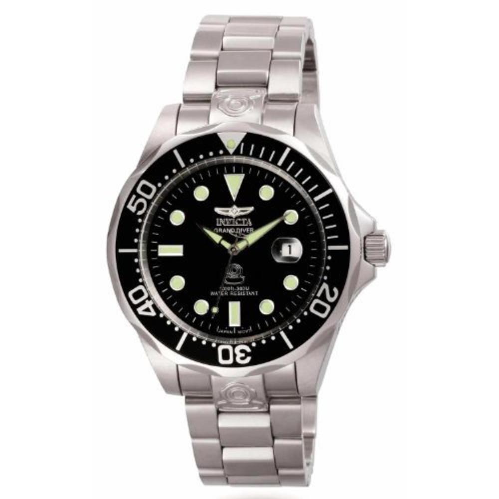 Invicta Men's Pro Diver Automatic 300m Black Dial Stainless Steel Watch 3044