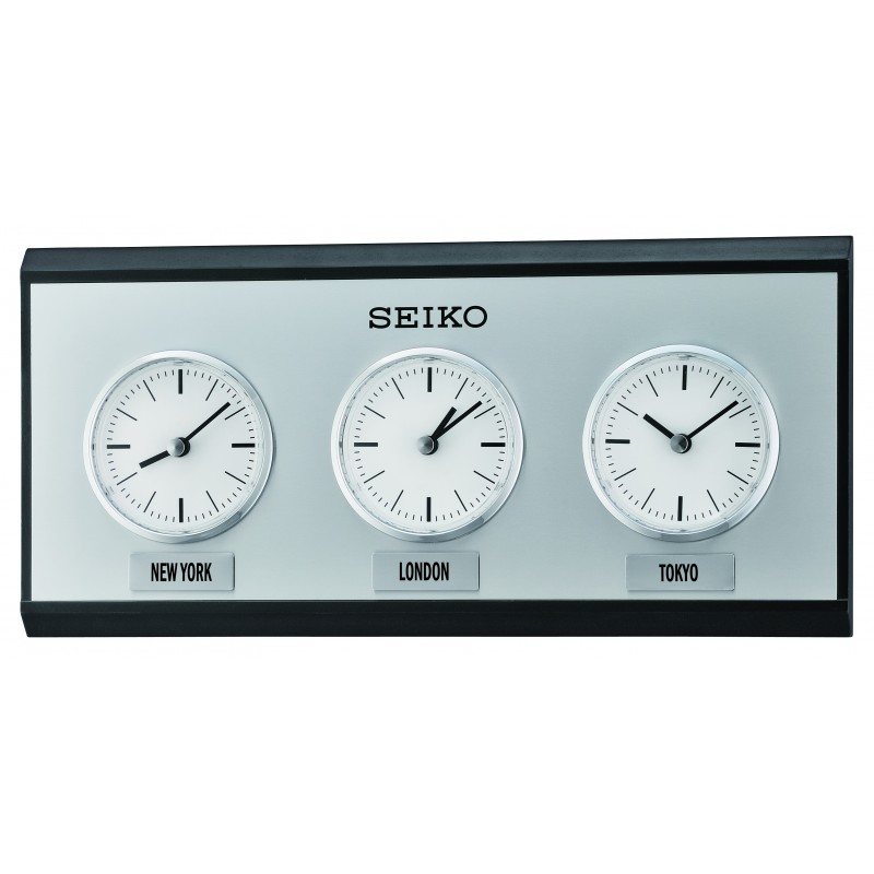 Seiko Wall Japanese Quartz Silver and Black Wall Clock QXA623KLH
