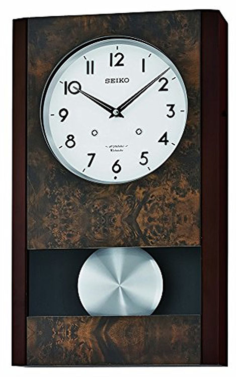 Seiko Dark Brown Wooden Case Japanese Quartz Wall Clock QXM359BLH