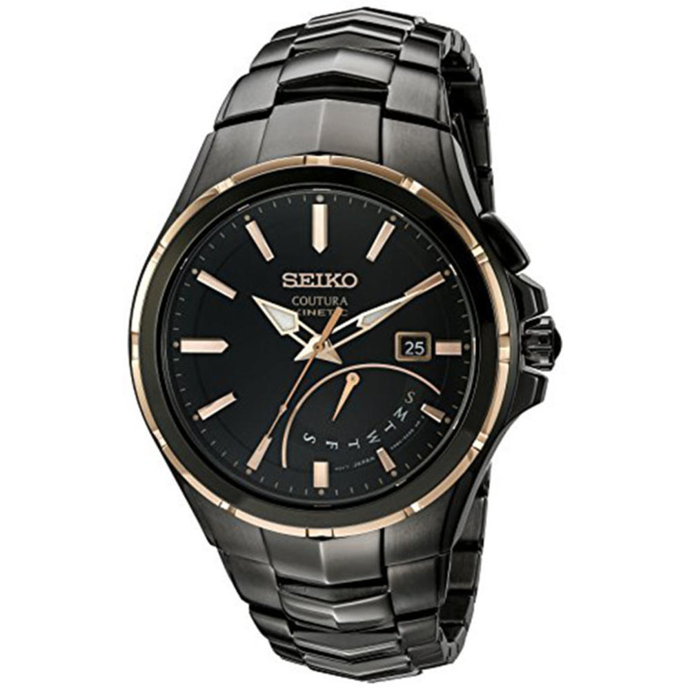 Seiko Men's Coutura Kinetic 100m Black Stainless Steel Watch SRN066