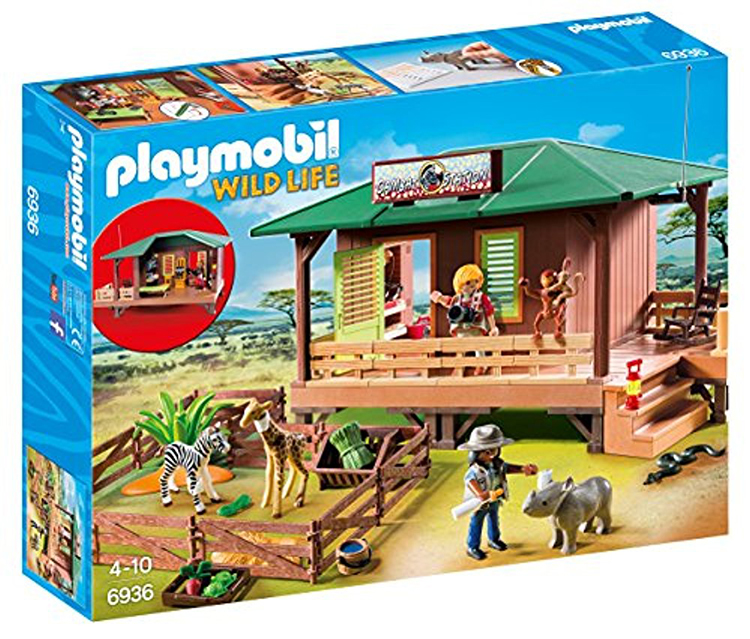 Playmobil 3413 lot table lit toile verte safari expédition Ngorongoro