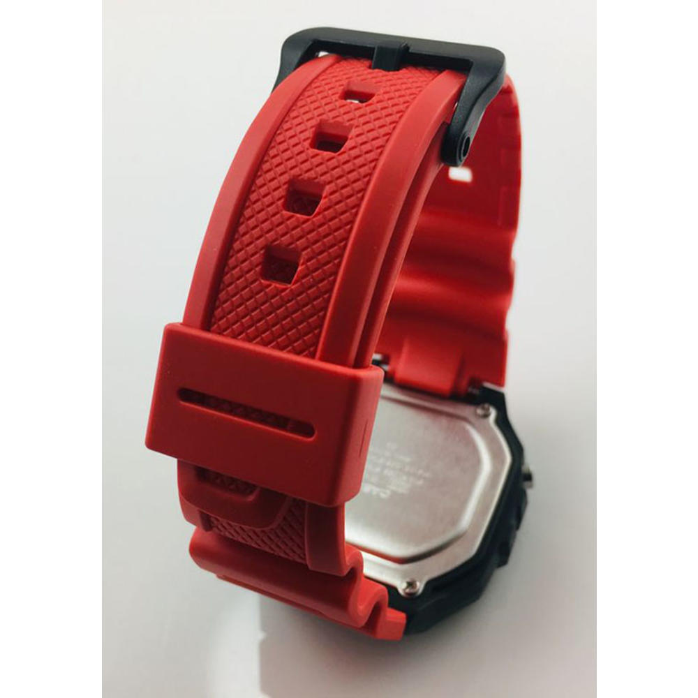 Casio Men's Digital Quartz Stainless Steel/Red Resin Watch W218H-4BV