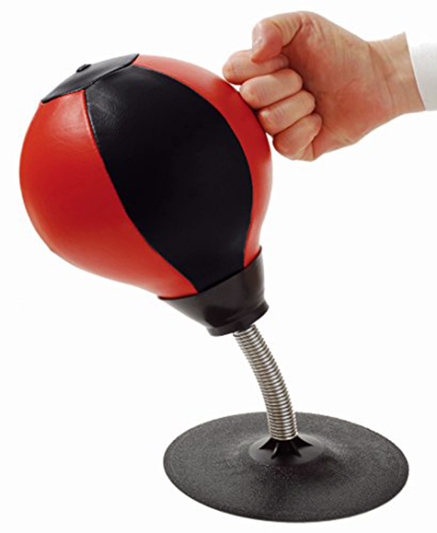 Tech Tools Stress Buster Desktop Punching Bag - Suctions to Your Desk, Heavy Duty Stress Relief Ball, Funny Desk Accessories, Of