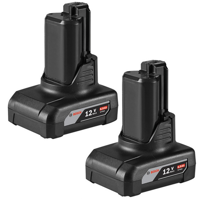 Bosch 2 Pack Of Genuine Oem 12v Max 6 0ah Lithium Ion Batteries Gba12v60 2pk