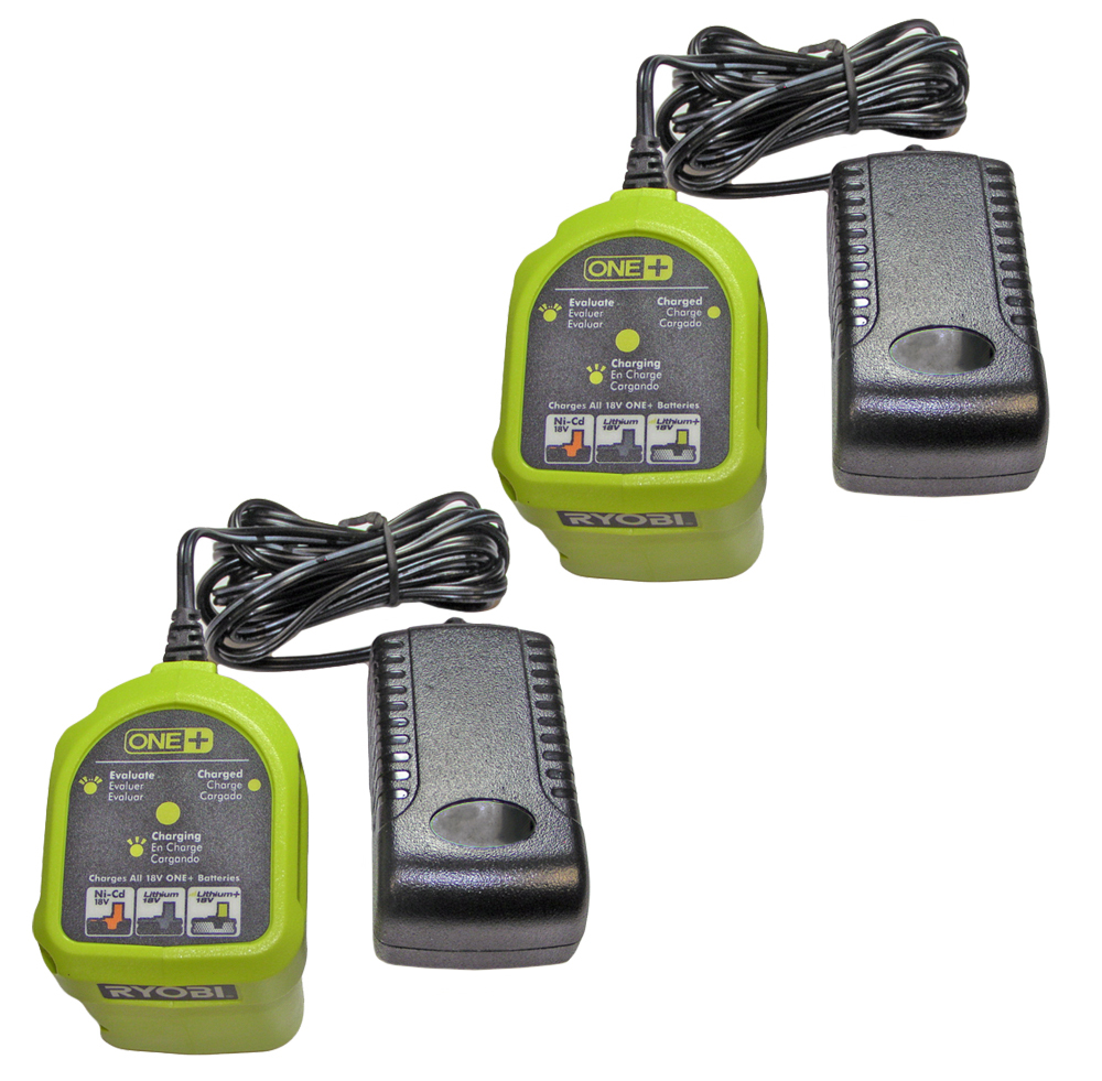 Ryobi 2 Pack Of Oem Replacement 18 Volt Lithium Battery Chargers 140106011 2pk