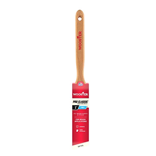Wooster Genuine 1" Pro Classic Black China Bristle Angle Sash Paintbrush # Z1293-1