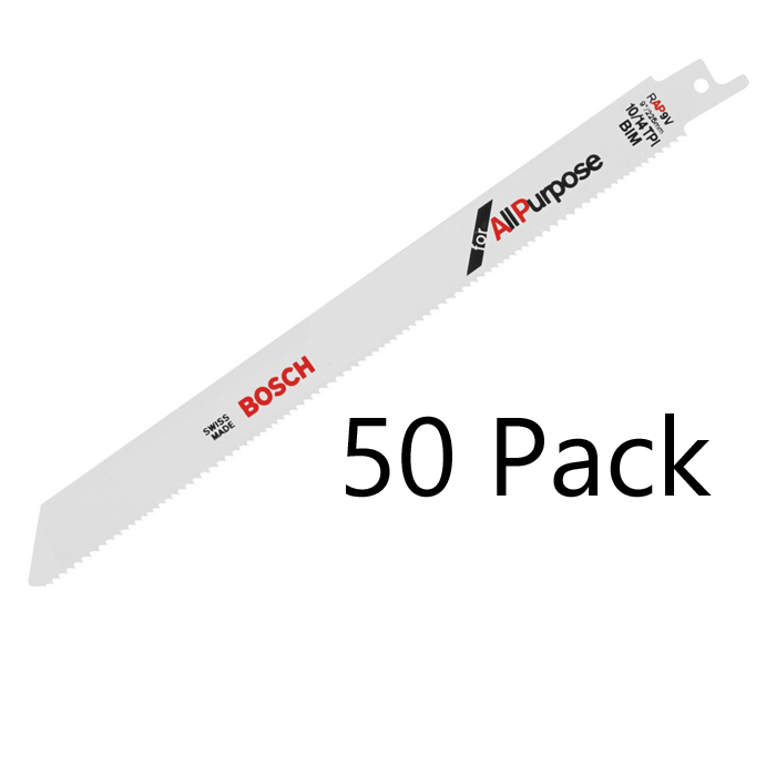 Bosch 50 Pack 9 Inch 10/14 TPI Reciprocating Saw Blades # RAP9B-50PK