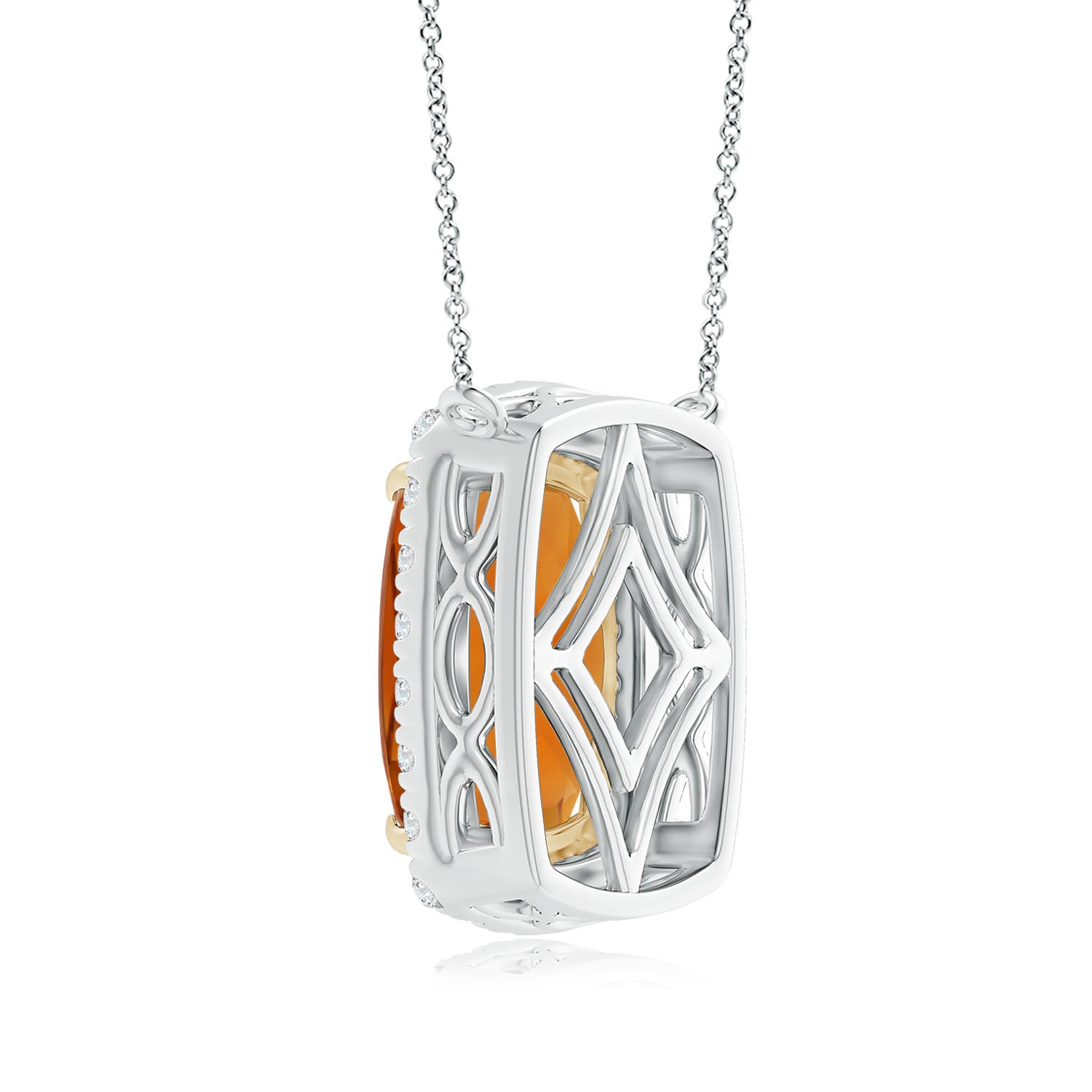 Angara November Birthstone Pendant Necklaces 10 5ct Rectangular Angara November Birthstone Pendant Necklaces 10 5ct Rectangular Cushion Citrine Halo In