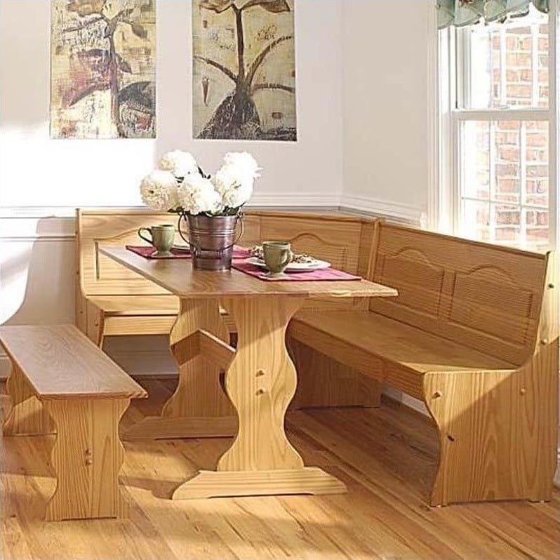Linon Chelsea Kitchen Dining Nook Corner Bench In Natural