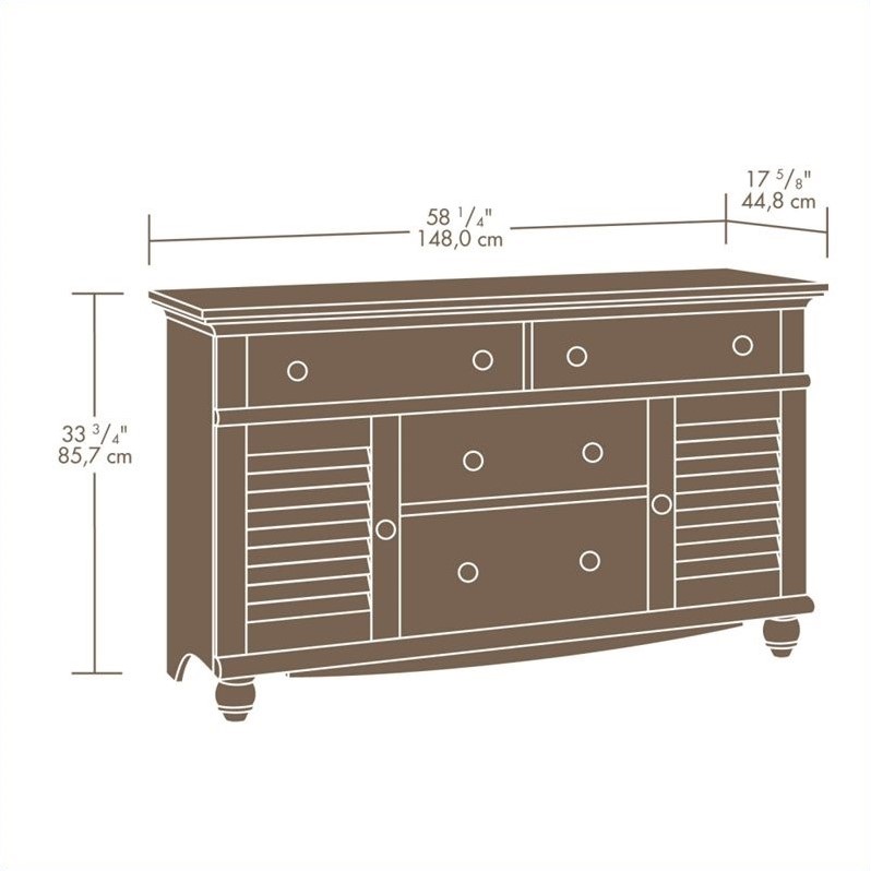 Sauder Harbor View Dresser In Antiqued White