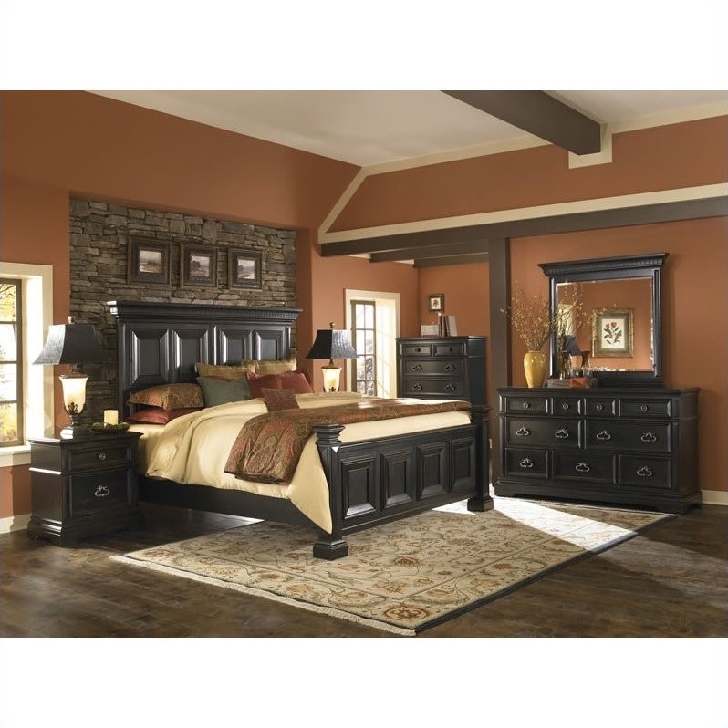 Pulaski Brookfield Panel Bed In Ebony Finish Size
