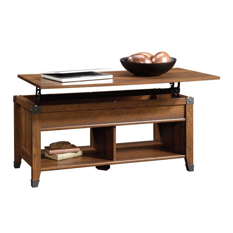 Sauder Carson Forge Lift Top Coffee Table In Washington Cherry Sauder Carson Forge Lift Top Coffee Table In Washington Cherry 3