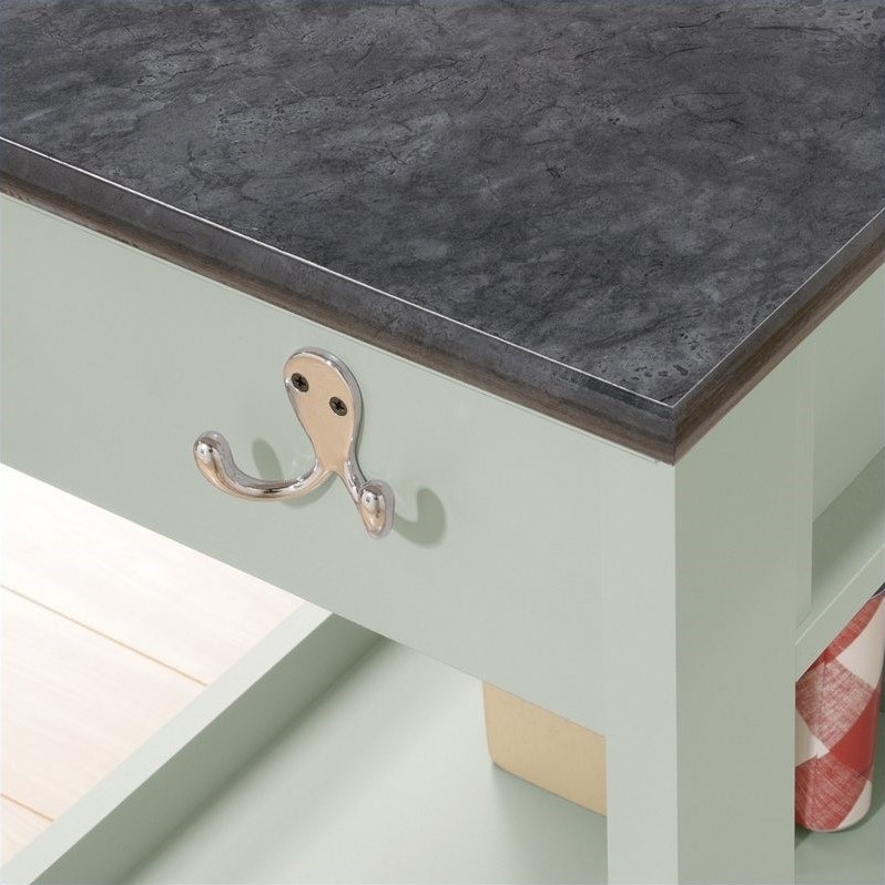 Sauder Original Cottage Mobile Kitchen Island In Rainwater