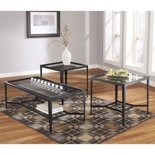 Signature Design By Ashley Furniture Calder 3 Piece Coffee Table Set Ashley Signature Design By Furniture Calder 3 Piece Coffee Table Set In Black Bronze