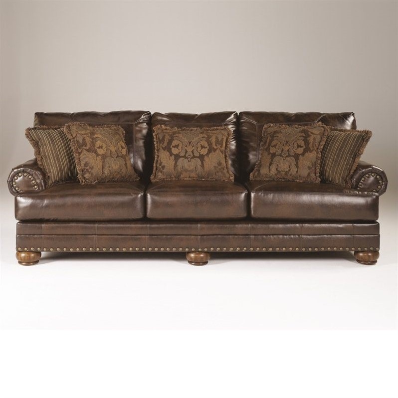 Ashley Furniture Chaling Leather Sofa In Antique
