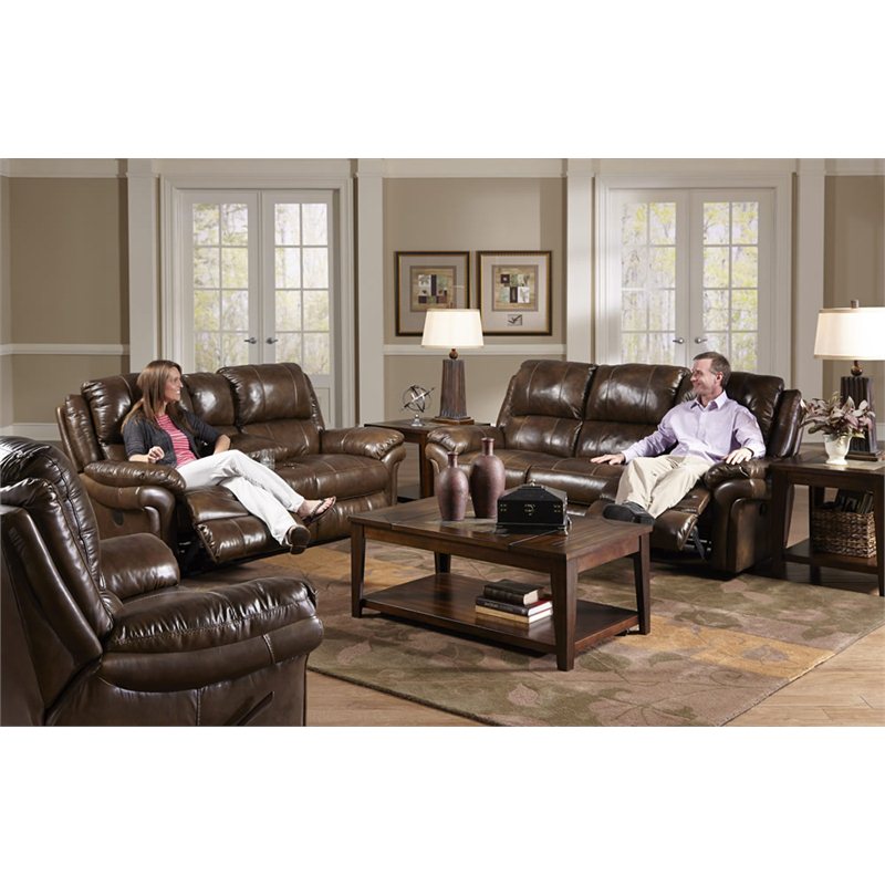 Catnapper Benson Power Lay Flat Reclining Console Sofa Set