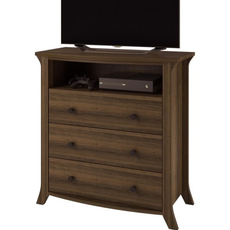 Ameriwood Home Oakridge 3 Drawer Media Dresser In Homestead Oak