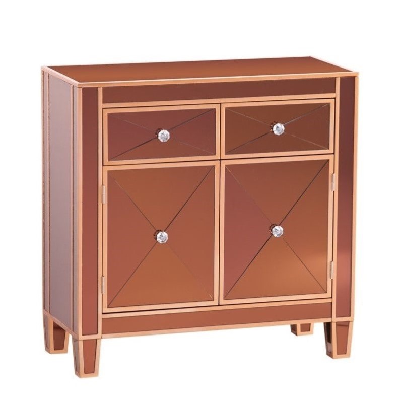 Southern Enterprises Mirage Colored Mirrored Accent Cabinet